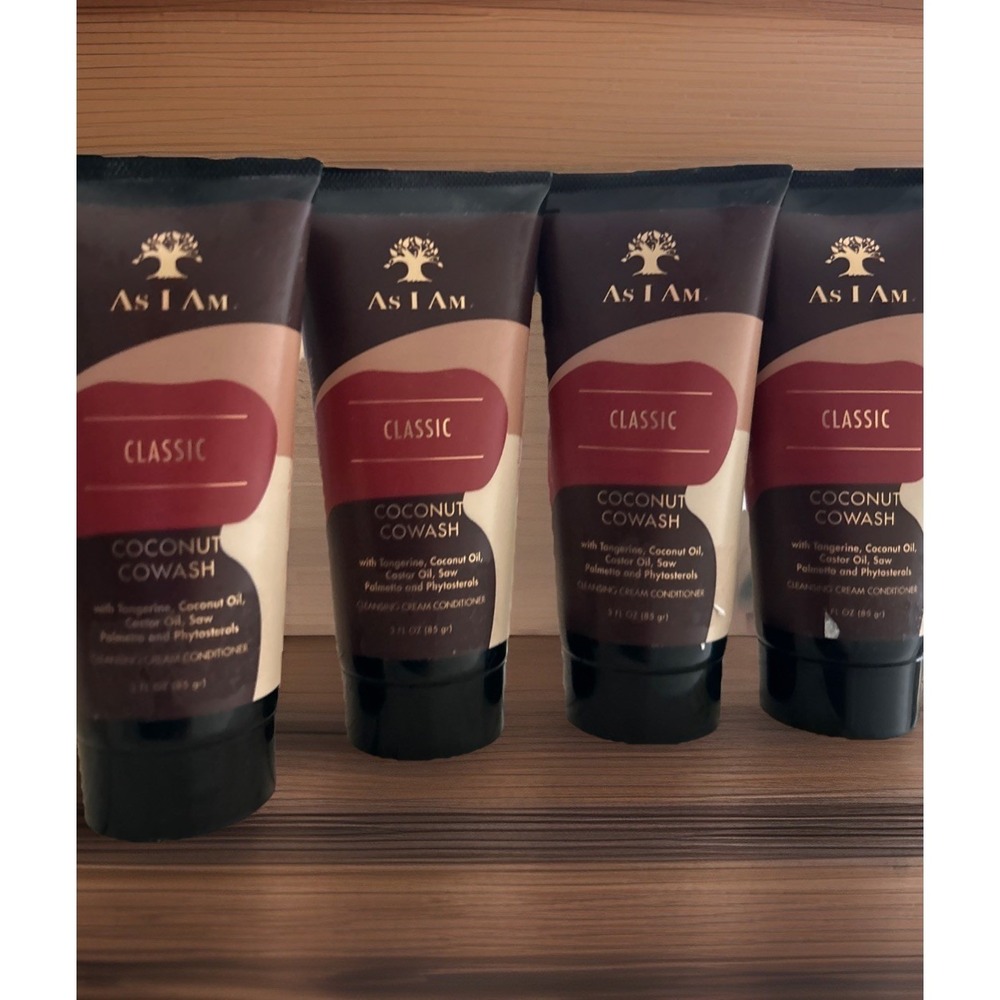 4 As I Am Classic Coconut co Wash Cleansing Cream Hair Conditioner Travel Size